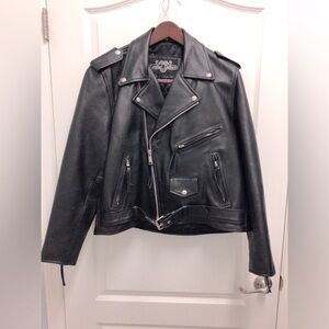 Classic Black Leather Biker Jacket